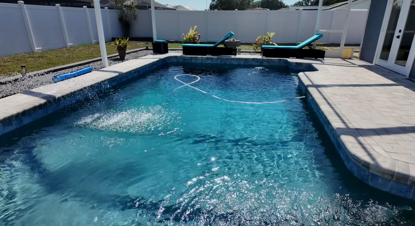 Safe and professionally maintained pool with crystal clear water